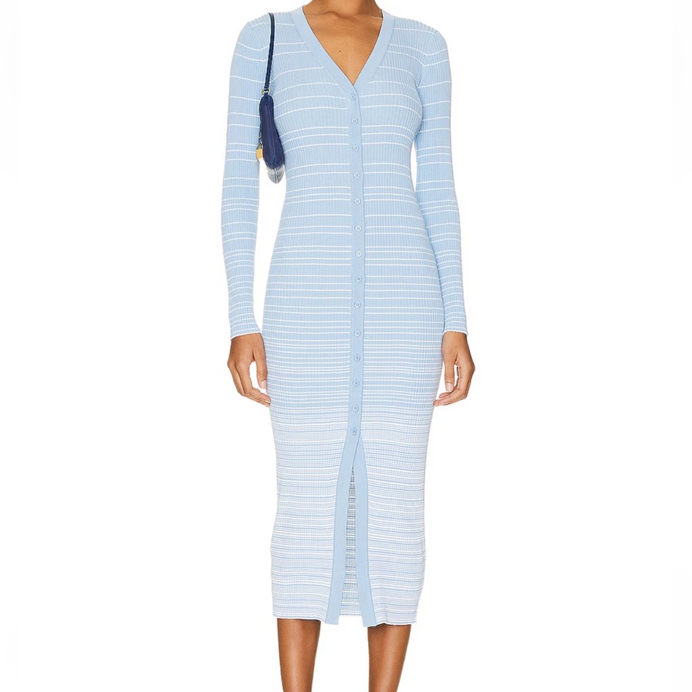 STAUD Light Blue Shoko Sweater Dress, new with tags